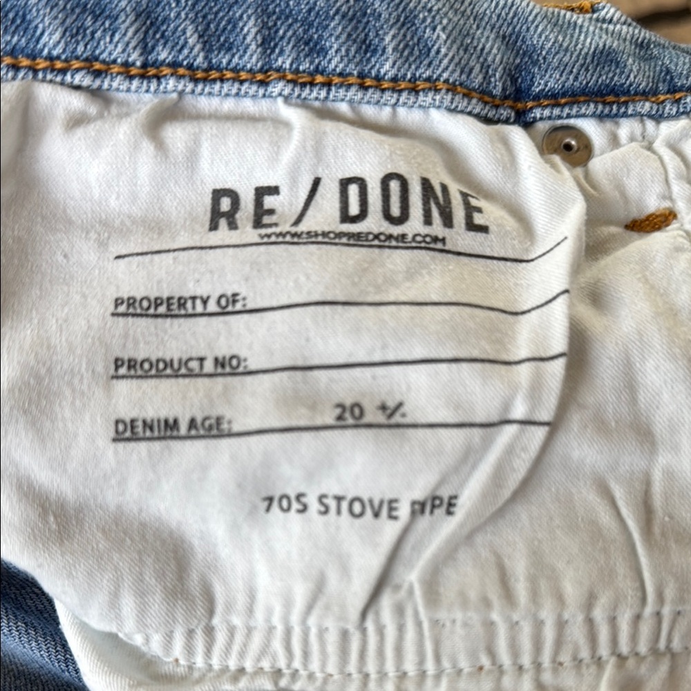 Re/Done Light Blue Straight Leg Jeans - Picture 5 of 6
